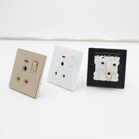 Prises Commutées BENDI 15A Néon UK IP22 en Verre Trempé, Commande d'Éclairage Mural Haute Puissance, Type 86, Panneau Ultra-Mince Décoratif Industriel
