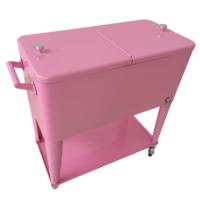Chariot isotherme roulant 73L, nouveau design, seau à glace en métal, boîte isotherme avec roues pour l'extérieur