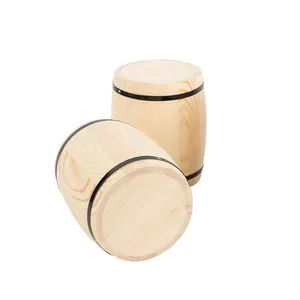 Custom Order Round Pine Wood Tea  Coffee Decorative Barrel for sale