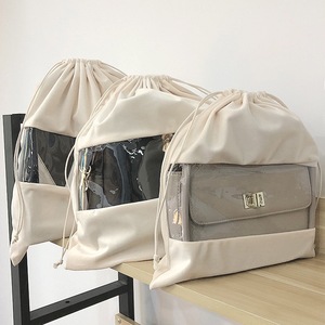 Sacs promotionnels de luxe en velours suédé jetables avec fenêtre transparente pour sacs à main, chaussures, sèche-cheveux et vêtements - Product Image 6