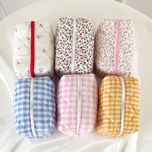 Bolsa de Maquillaje de Algodón Suave para Mujer, Organizador de Cosméticos Floral, Bolsa de Maquillaje con Estampado de Flores y Logotipo Personalizado, Bolsa de Aseo - Product Image 4