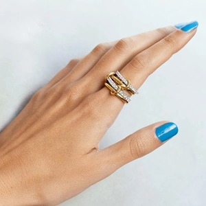 Wholesale Fashion Jewelry New Style Personalized Design Copper <strong>Ring</strong> Zircon 4 <strong>Circle</strong> <strong>Ring</strong> Hip Hop <strong>Ring</strong> for Women - Product Image 5