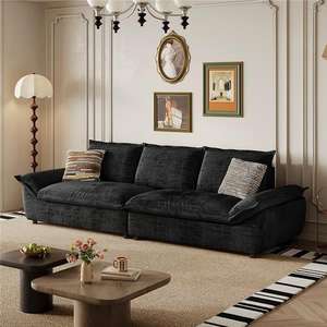 Ensemble de canapé sectionnel moderne et écologique de style rétro avec tissu chenille à motif papillon tufté pour le salon - Product Image 3