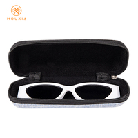 Étui à lunettes en lin texturé Macaron, boîte à lunettes de soleil portable à fermeture éclair, étui de rangement antichoc pour lunettes de voyage