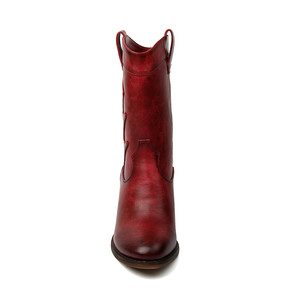 Stilisti stilisti Custom da donna Sexy <span class=keywords><strong>stivali</strong></span> alti Midi scarpe da donna <span class=keywords><strong>stivali</strong></span> da Cowboy rossi con tacchi bassi - Product Image 4