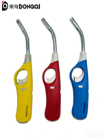 Briquet électronique en plastique OEM, nouveau modèle, personnalisable avec logo, tube flexible, rechargeable au butane, pour camping, barbecue, cuisine, extérieur