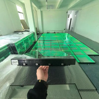 Dalles LED pour piste de danse, étanches IP67, 20W SMD5050, 3D, magnétiques, ABS+verre trempé, lumière du jour 5000K, pour fêtes, mariages, extérieur