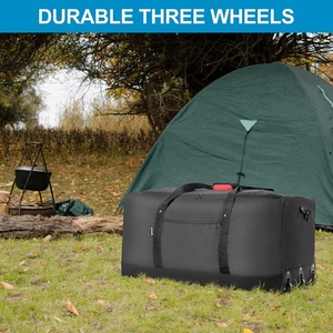 Wholesale Men Women Folding Travel <strong>Bag</strong> Durable Textile Nylon Canvas Oxford Duffle <strong>Bag</strong> Black Sports <strong>Holdall</strong> <strong>Bag</strong> <strong>With</strong> 3 <strong>Wheels</strong> - Product Image 6