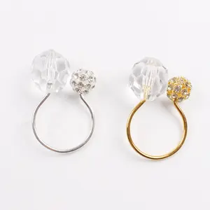 Cincin Serbet Manik-manik Berlian Imitasi Kristal untuk Dekorasi Meja