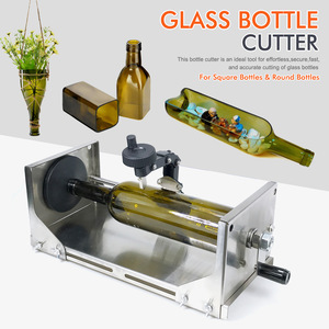 Cortador de Botellas de Vidrio Ajustable de 105-325 mm para Vino, Cerveza y Licores, 360 °   Cuchilla giratoria y mango de fácil agarre para manualidades y proyectos del hogar - Product Image 1