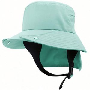Chapeau de pêcheur à large bord plat pour l'extérieur, séchage rapide, protection UV, chapeau de plage et de surf avec sangle - Product Image 6
