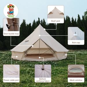 Tente de <span class=keywords><strong>camping</strong></span> en tissu Oxford de style Ger mongol, tente pyramidale d'extérieur, tente cloche imperméable, tente pneumatique - Product Image 4