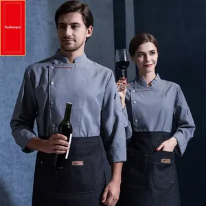 Uniformi Hotel moderno cappotto <span class=keywords><strong>da</strong></span> Chef bianco con bottoni camicia <span class=keywords><strong>da</strong></span> cucina per il personale del ristorante vestito <span class=keywords><strong>da</strong></span> lavoro abbigliamento <span class=keywords><strong>da</strong></span> <span class=keywords><strong>cuoco</strong></span> giacca - Product Image 3