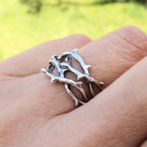 Boucles d'oreilles en forme de plante argentées, style bohème, bijoux unisexes à porter au quotidien - Product Image 5