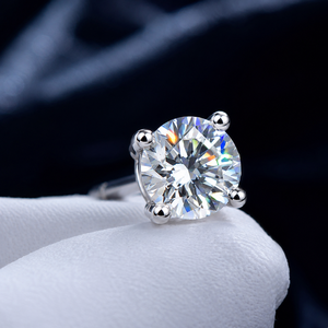 Luxury Moissanite <b>Stud</b> 1ct VVS Brilliant Cut 925 Sterling <b>Silver</b> Rhodium Plated Men Women Flower Cluster Halo Diamond Earrings - Product Image 1