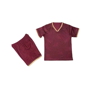 レッドスポーツサッカーユニフォームカスタム速乾ジャージ2526ナショナルフットボールチームホームサマージャージセット子供用 - Product Image 1