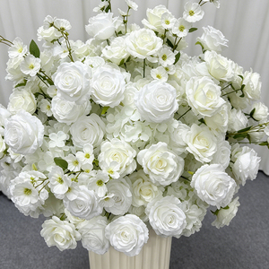 Premium All-White Minimalist Pedestal Floral Decor Reusable Faux <b>Flower</b> for Luxury Banquet Venues Romantic Indoor Wedding - Product Image 3