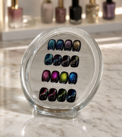 Vernis à ongles gel magnétique effet œil de chat 8 couleurs, vernis à ongles galaxie scintillant, base noire, effet holographique, kit de nail art UV