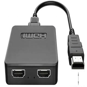 Adaptateur <span class=keywords><strong>TV</strong></span> pour Splitter 1x2 ports avec adaptateur secteur 4Kx2K30Hz HDCP1.4 en ABS noir pour PS4/<span class=keywords><strong>Fire</strong></span> <span class=keywords><strong>Stick</strong></span>/HDTV - Product Image 1