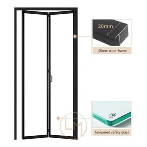 Portes pliantes horizontales sans cadre en verre pour cuisine et salle de bain de villa moderne, résistantes au vent, finies - Product Image 6