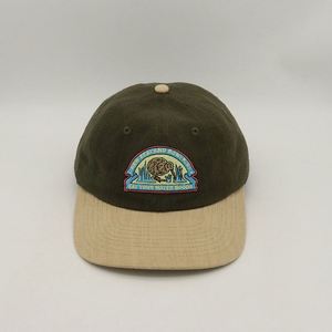 <b>Mens</b> 6-Panel Dad Baseball Hat Soft Unstructured <b>Cap</b> with Curved Brim and <b>Flat</b> Embroidery Logo Made From Hemp Fabric - Product Image 3