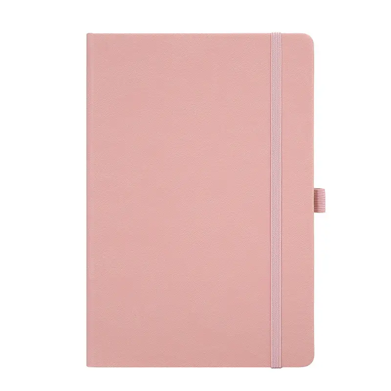 Personalised Business Gift Stationery Pu Leather Material Custom Hardcover Leather Binding Elastic Strap Notebook For Business