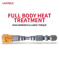 LJ-06 Lot de 5 embouts de tournevis magnétiques en acier inoxydable à tête unique, antidérapants, hexagonaux S2 PH2, pour tournevis électrique, pour le bricolage