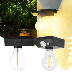Lámpara de Pared Solar con Sensor de Movimiento, Bombilla LED de Filamento de Tungsteno Vintage, Lámpara de Pared Exterior Impermeable con Energía Solar para Jardín y Porche - Product Image 5