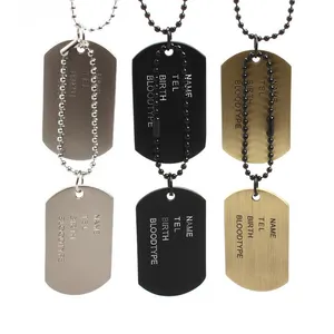 Customized logo Dog Tag European and American popular titanium steel necklace jewelry wholesale