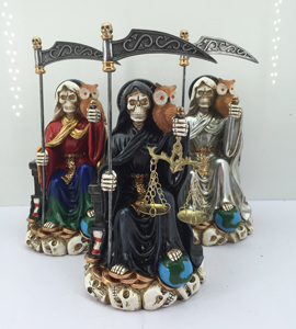 Estatua de Resina Religiosa de la Santa Muerte, Siete Potencias, Figura de Resina de Poliresina - Product Image 4