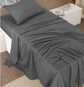 Wholesale Luxury 100% Cotton Satin Queen Size Bed Sheet Set Modern <strong>Grey</strong> Hotel Quilt <strong>Duvet</strong> <strong>Cover</strong> Flat Sheet for Home Hospital Use - Product Image 6