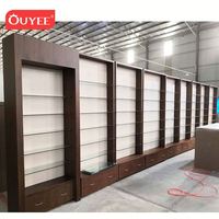 Étagères murales en MDF/contreplaqué pour pharmacie, mobilier moderne pour magasin médical, présentoir pour pharmacie, comptoir de pharmacie, design CE