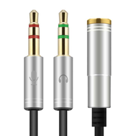 Adaptador de teléfono de lujo de 30cm y 3,5mm, Cable de Audio 2 en 1 Jack, Cable divisor macho a 1 hembra para PC, ordenador, Cable de enchufe auxiliar estéreo