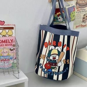 Bolsos <span class=keywords><strong>de</strong></span> Mano al por Mayor Estilo Pintura al Óleo, Regalo <span class=keywords><strong>de</strong></span> Cumpleaños para Niñas, Bolsos <span class=keywords><strong>de</strong></span> Lona <span class=keywords><strong>de</strong></span> Algodón Portátiles para Estudiantes con Dibujos Animados - Product Image 4