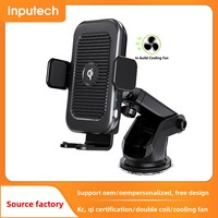 Chargeur de téléphone sans fil à induction automatique Yingputai C18 à double bobine 15W QC3.0 Type-C certifié KC Corée, compatible avec les ventilateurs de voiture