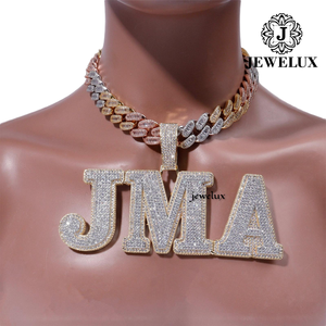jewelux Luxury Iced Gold Plated 925 <b>Silver</b> Freshwater Pearl <b>Cross</b> Shape Hip Hop Charms Pendant Jewelry Unisex Jewelux IGI - Product Image 3