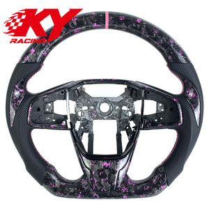 Volante Deportivo Personalizado de Fibra de Carbono Forjado Rosa para Honda Accord Civic 10ª Gen Si, Compatible con ODYSSEY CL9 CR9 - Product Image 1