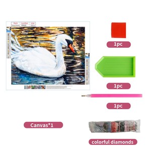 Animal DIY diamante <span class=keywords><strong>pintura</strong></span> cuadrado completo/Cisne redondo lienzo artesanías Rrt adultos hogar diamante <span class=keywords><strong>pintura</strong></span> Kit - Product Image 2