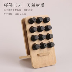 Support de rangement pour 12 huiles essentielles, présentoir doTERRA, organisateur de bouteilles de bureau à compartiments, pliable en bambou détachable - Product Image 3