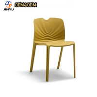 Chaises de salle à manger modernes en plastique PP noir blanc jaune empilable cuisine café maison appartement utilisation populaire vente chaises de bureau