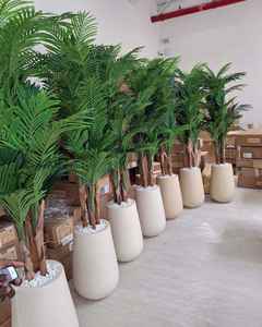 Grand pot à fleurs en fibre de verre FRP robuste avec trou de drainage, finition rustique, écologique, pour la maison, le patio, l'intérieur et l'extérieur - Product Image 4