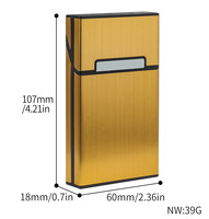 Étui à cigarettes magnétique en aluminium brossé 100mm 100S King Size de 20 capacités