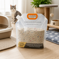 Sachet Doypack personnalisé pour litière pour chat, emballage pour animaux de compagnie avec poignée, sac composite imprimé du logo pour litière pour chat, nourriture sèche, etc.