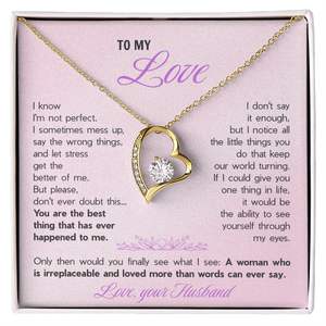 Collar con Colgante de Corazón de Cobre Romántico con Tarjeta de Texto Personalizado - Regalo Personalizado para Pareja - Product Image 1