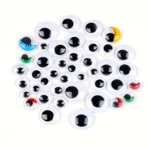 Crianças Artesanato Diy Artesanato Boneca Brinquedos Acessórios plástico Moving Wiggle Eyes Colorido Plástico Googly Eyes