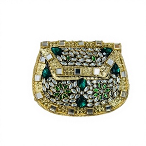 Bolso de mano de lujo de diseñador hecho a mano con piedras, resina, latón, mosaico y metal, estilo corona, listo para enviar desde India por HAND MADE CRAFT - Product Image 3