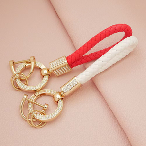 Korean Style Light Luxury <b>Car</b> Keychain Handwoven, Rhinestone <b>Key</b> <b>Ring</b> Sparkling Durable Universal, for BMW Toyota Honda - Product Image 5