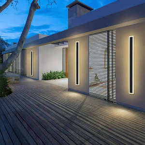 Lampada da Parete Lineare Moderna per Esterni, Applique da Giardino, Luce LED Lunga 3500k Bianco Caldo, Alluminio 220V 80 120 - Product Image 2