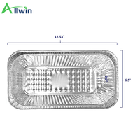 Robuste 1/3 Größe Einweg-Rechteck-Aluminiumbehälter Große Folienpfannen Dampftisch-Folienpfanne Aluminiumdeckel Lebensmittelecht