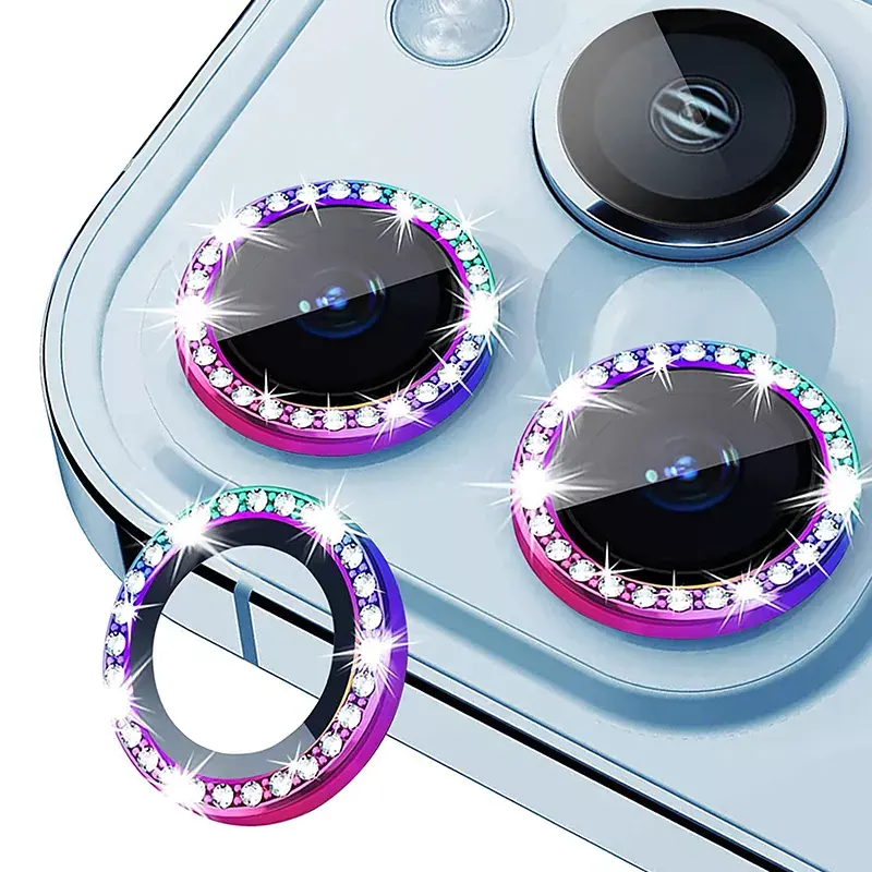 For iphone 12 pro max 13 11 14 Diamond bling camera lens glass screen protector